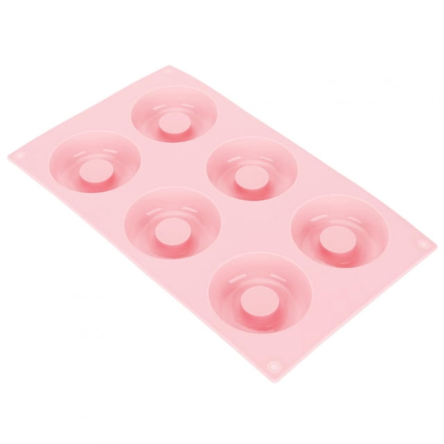 BANDEJA DE SARTÉN DE HUNDO DE DONAS DE 6 CAVIDADES CON SARTÉN PARA HORNEAR CON FÁCIL LibERACIÓNICA HERRAMIENTE DE COCINA DE GALETAS REUTILIBLE PARA PASTELES DONAS ROSA