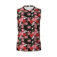 thumbnail image 6 of Lsque Rose Flowers Print Men's Cotton Blend Sleeveless Muscle Shirts (S-3XL)- Moisture Wicking, Odor Protection, UPF 30+,Large, 6 of 8