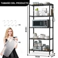 thumbnail image 2 of Estante de Almacenamiento de Metal de 5 Niveles(55x30x150CM), Estante Organizador Resistente, Rack Organizador Ajustable, Anaquel, 4 S-Ganchos, 5 Tablero de PP, Cocina, Oficina, Despensa, Microondas, 2 of 6