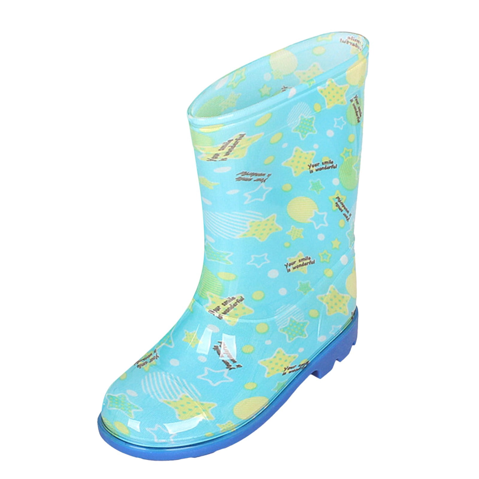 Mepaouo Kids Rain Boots Waterproof Printed Rubber Rainboots for Boys Girls Outdoor Walking Playing