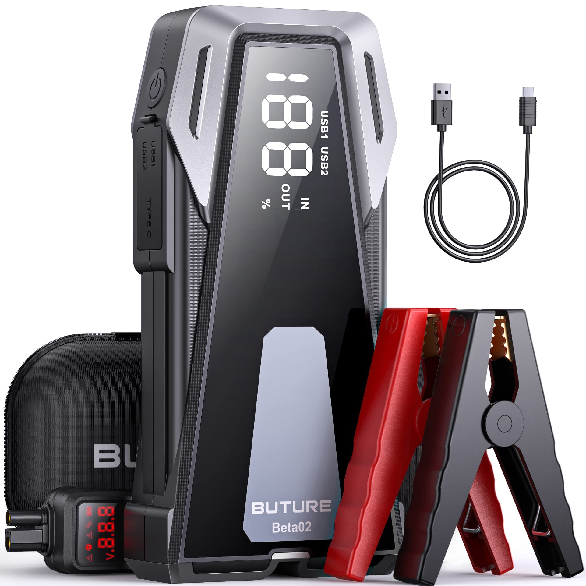 Car Jump Starter Booster 2500A Powerful Safe Portable Car Battery