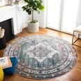 thumbnail image 2 of SAFAVIEH Aria Quinton Oriental Area Rug, Ivory/Blue, 6'5" x 6'5" Round, 2 of 8