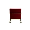 thumbnail image 3 of Boly 31 Inch Lounge Chair, Cushioned Maroon Velvet Seat, Gold Sled Legs, 3 of 5