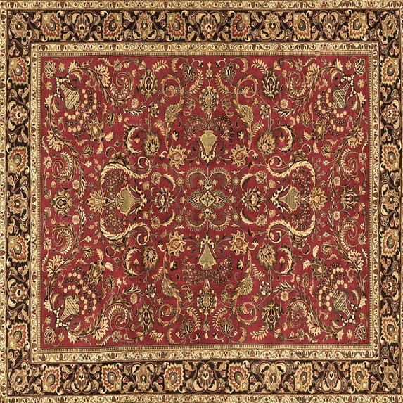 Ahgly Company Indoor Square Persian Brown Traditional Area Rugs, 3' Square