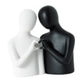 thumbnail image 3 of Estatua abstracta de pareja, adorno decorativo de escritorio, escultura de amantes, gesto de corazón. Blanco Negro, 3 of 9