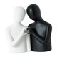 thumbnail image 3 of Estatua abstracta de pareja, adorno decorativo de escritorio, escultura de amantes, gesto de corazón. Blanco Negro, 3 of 9