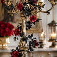 thumbnail image 2 of YiFudd Black Halloween Rattan Garland, 78.7in Soft Flexible Vine with Red Roses for Porch Mantel Party Table Decor, 2 of 7