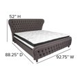 thumbnail image 4 of Flash Furniture Cartelana Tufted Upholstered King Size Platform Bed with in Dark Gray Fabric and Silver Accent Nail Trim with Pocket Spring Mattress, 4 of 4