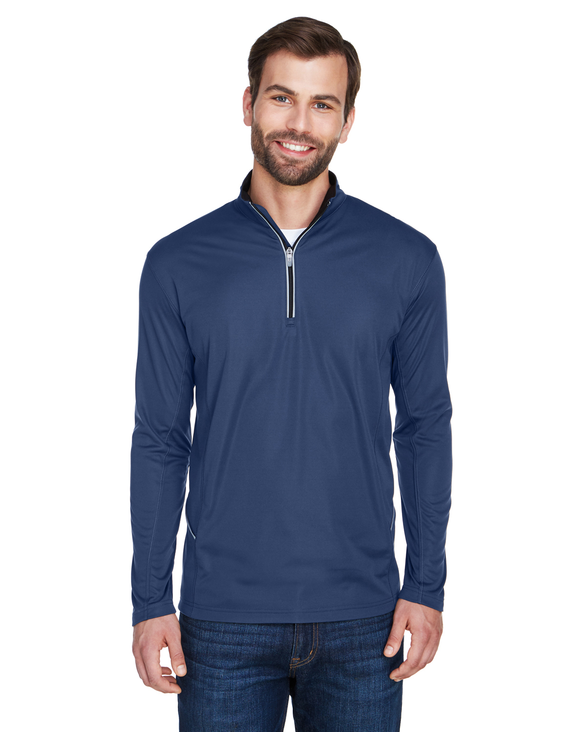 mens polyester quarter zip pullover