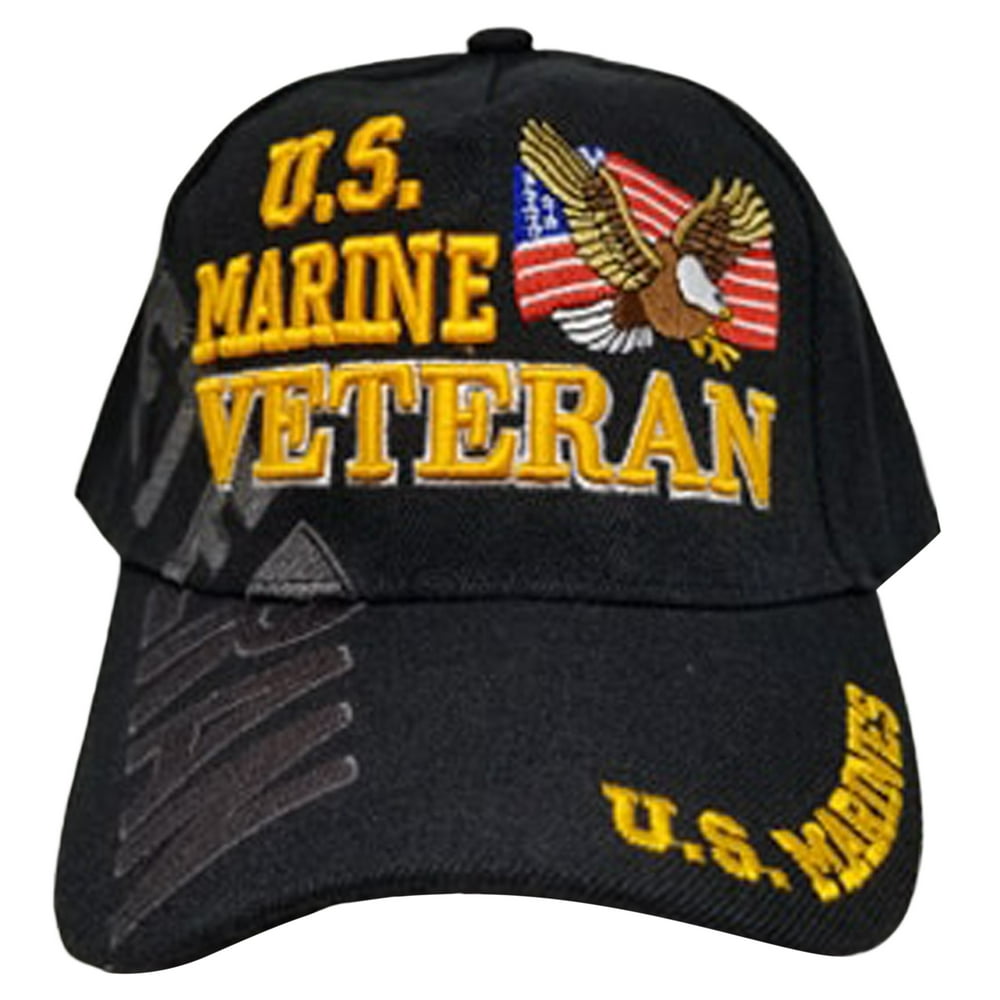 Buy Caps and Hats U.S. Marine Veteran Cap US USMC Black Hat United