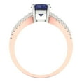 thumbnail image 4 of 1.27 ct Round Cut Simulated Blue Sapphire Solitaire with Simulated Diamond Accents 18K White/Rose Gold Womens Engagement Ring, 4 of 5