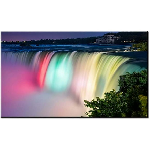 AVOI Modern Wall Art Picture Canvas Painting Rainbow Niagara Falls Abstract Decorative Painting Poster Living Room Mural