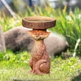 thumbnail image 5 of CAROOTU Resin Standing Foxs Birdbath Animal Statue Outdoor Birdfeeder Resin Decoration, 5 of 5