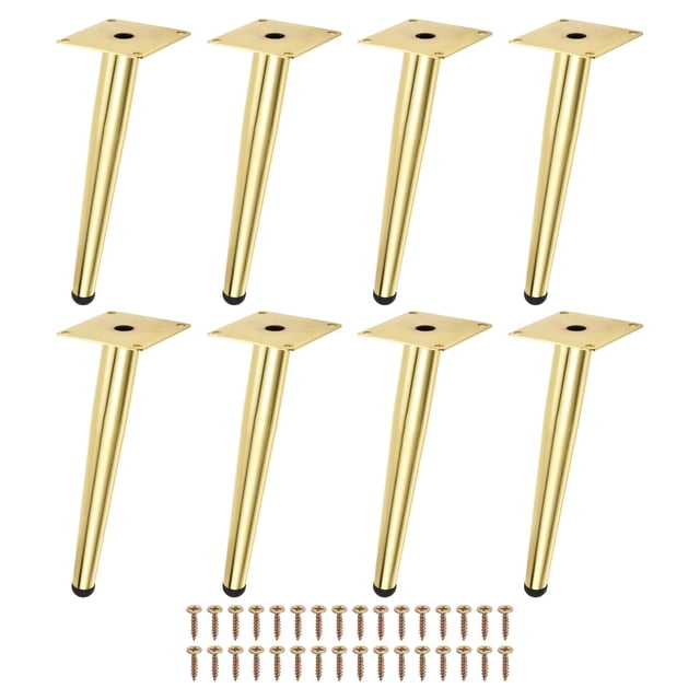 8Uds Patas de Muebles de Metal para Reemplazo, Patas de Sofá de Gabinete Doradas, Patas de Muebles Modernos para DIY con Tornillos para Armario y Mesa (10 Pulgadas)