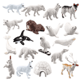 thumbnail image 1 of Juego de figuras de animales árticos, 18 piezas, figuras de animales polares de PVC, 1 of 1