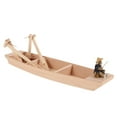 thumbnail image 6 of Wood Boat Model Ornament Small Fishing Boat Toy Small Wooden Canoe Nautical Decoration Unfinished Wood Boat Craft With Resin Fisherman, 6 of 8
