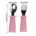 thumbnail image 3 of Stainless Steel Fork Spoon Set With Silicone Handle Durable Tableware For Kitchen Dining Camping Travel Picnic BBQ Party Outdoor Small Dining Table Set for 4 Dining Table Set for 2 under 100 Place, 3 of 4