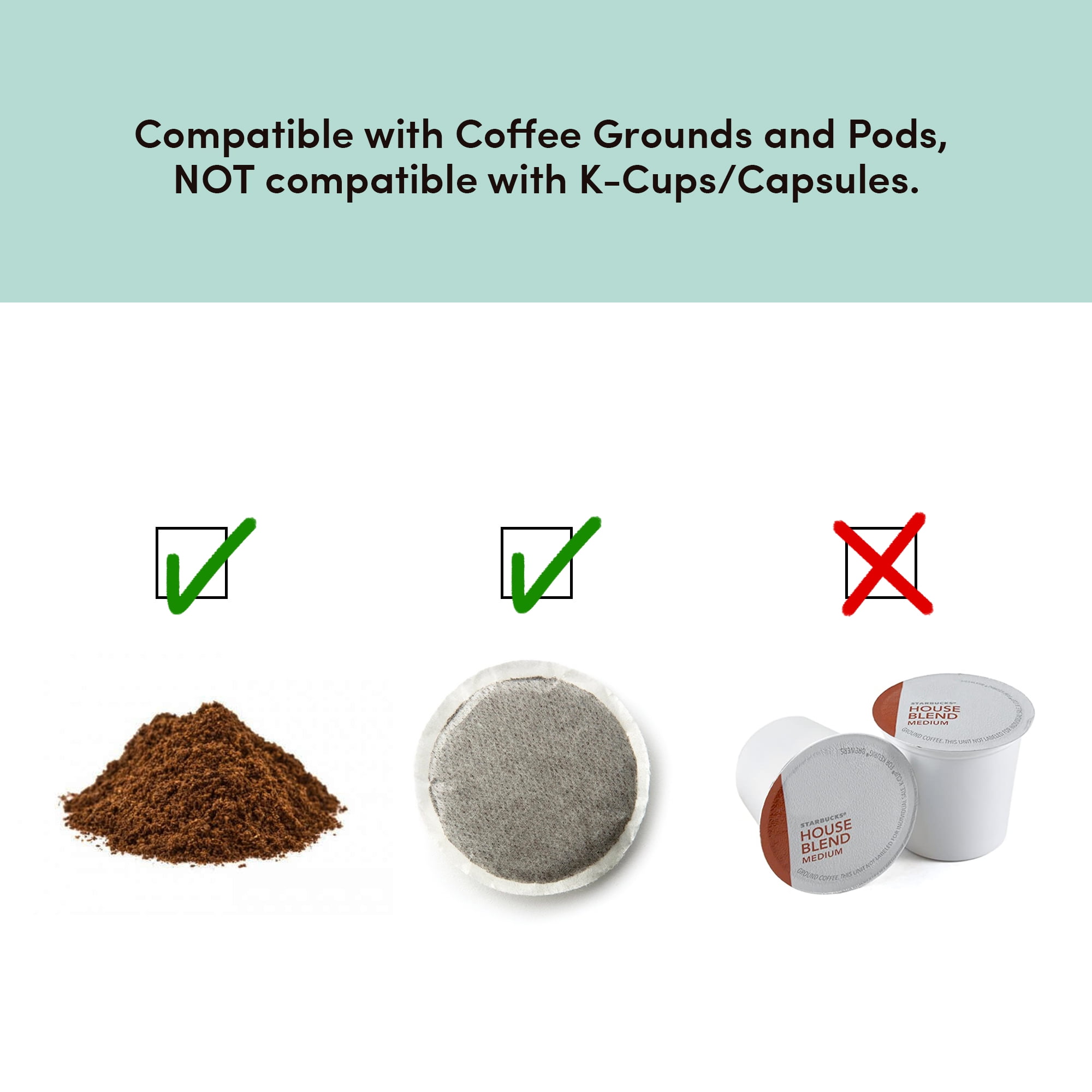 Elite Gourmet Personal Coffee Maker with Stainless Steel Interior Travel Mug, Mint