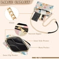 thumbnail image 3 of FORMRS Women Crossbody Purse with Chain Strap Vegan Leather Shoulder Handbag, Pink Abstract Pattern, 3 of 7