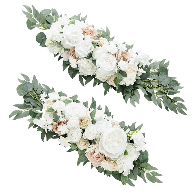Guirnalda de Botín Floral Colgante perfecl Ratán de Rosas Artificiales blanco 8