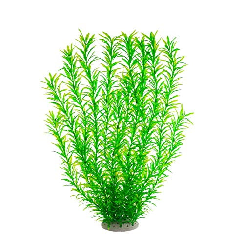 Aquarium Plastic Plants Large, Artificial Plastic Long Fish Tank Plants Decoration Ornaments Safe for All Fish 21 Inches Tall Green) -