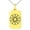 Gold, variant on Stainless Steel Octagram Star of Wisdom Engraved Small Rectangle Dog Tag Charm Pendant Necklace