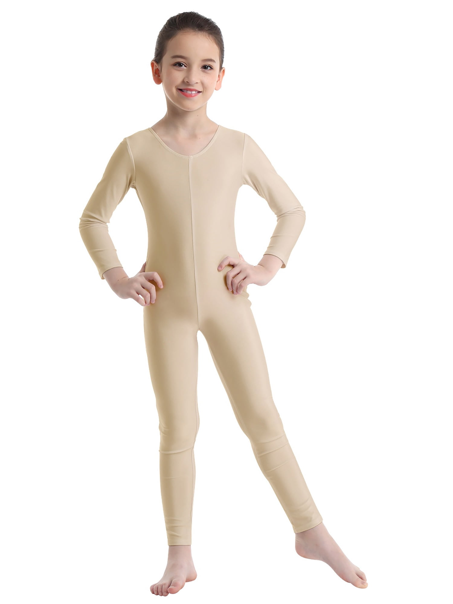 Girls Long Sleeve Ballet Gymnastics Leotard Dance Jumpsuit Full Bodysuit Costume 