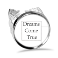 thumbnail image 1 of Dreams Come True Inspirational Quote Ring Adjustable Love Wedding Engagement, 1 of 3