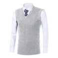 thumbnail image 4 of RMGVDSD Men's Sweater Vest Slim Fit V Neck Sleeveless Pullover Casual Warm Layering Men Sweater Vest Everyday Wear Outdoor Activities Thermal Sweater Tops, 4 of 4