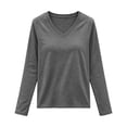 thumbnail image 4 of jjayotai Womens Long Sleeve Shirts V Neck Basic Tee Tops Dressy Casual Business Work Blouses Fall Outfits, 4 of 6