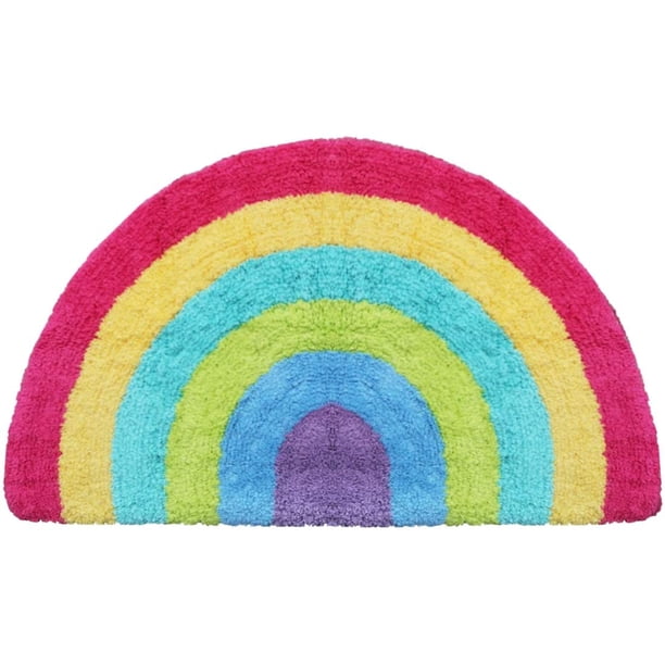 Alfombra arcoíris, alfombrilla de baño decorativa, alfombrilla de baño para el aula, dormitorio, entrada exterior e interior, piso delantero, bonita alfombrilla de baño para ducha, suave Adepaton CZJJ-XM40
