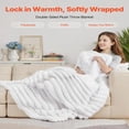 thumbnail image 2 of Throw Blanket, Faux Fur Cozy, Lightweight Super Soft, Ideal for Couch, Sofa, Bedroom, White, 2 of 4