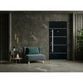 thumbnail image 3 of Front Exterior Prehung Steel Door / Deux 6083 Black Enamel / Stainless Inserts Entry Metal Modern Painted W36" x H80" Left hand Inswing, 3 of 5