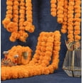 thumbnail image 3 of 5 Feet Artificial Marigold Garland Artificial Flowers String Decor for Diwali, Indian Decor, Christmas Décor - Pack of -20, 3 of 6