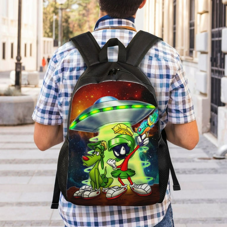 Marvin the Martian Backpack Cartoon school Bag Travel Bag Portable Large Capacity Sports Backpacks Computer Bag For Boys Girls Teens