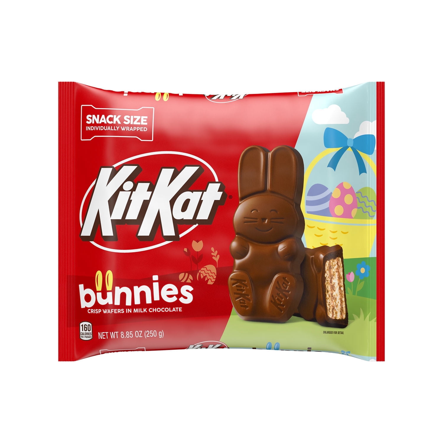 KIT KAT® Milk Chocolate Wafer Snack Size Bunnies, Easter Candy Bag, 8.85 oz, Pack of 2