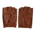 thumbnail image 2 of Baohd Retro PU Leather Men Fingerless Driving Cycling Gloves L Brown Hook Loop, 2 of 9