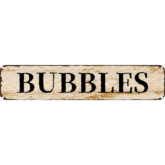 Vintage Metal Tin Sign Bubbles Retro Wall Decor for Home, Cafe, and Garden - Aluminum Sign for Men & Women 4"x16"