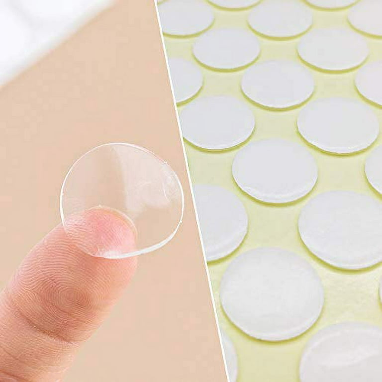 BUSOHA Clear Removable Sticky Adhesive Putty, Reusable Transparent  Double-Sided Round Nano Gel Mat for Wall, Metal, Glass, Ceramic, Wood - 350  PCS
