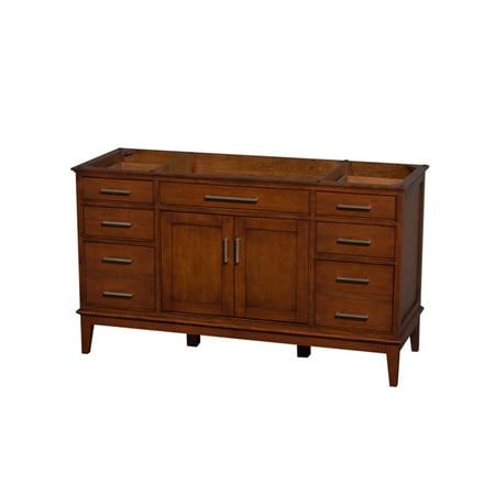 Wyndham Collection Hatton 60 Inch Single Bathroom Vanity In Dark Wyndham Collection Hatton 60 Inch Single Bathroom Vanity In Dark Chestnut No Countertop Sink And 44 Mirror