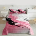 thumbnail image 2 of Manfei Female Men Abstract Gradient Oil Painting Bedding Comforter Set 2pcs,Grey Pink Twin Comforter Sets Microfiber,Vintage Aesthetic Breathable Bedding Set,Lightweight Room Decor,Reversible, 2 of 8