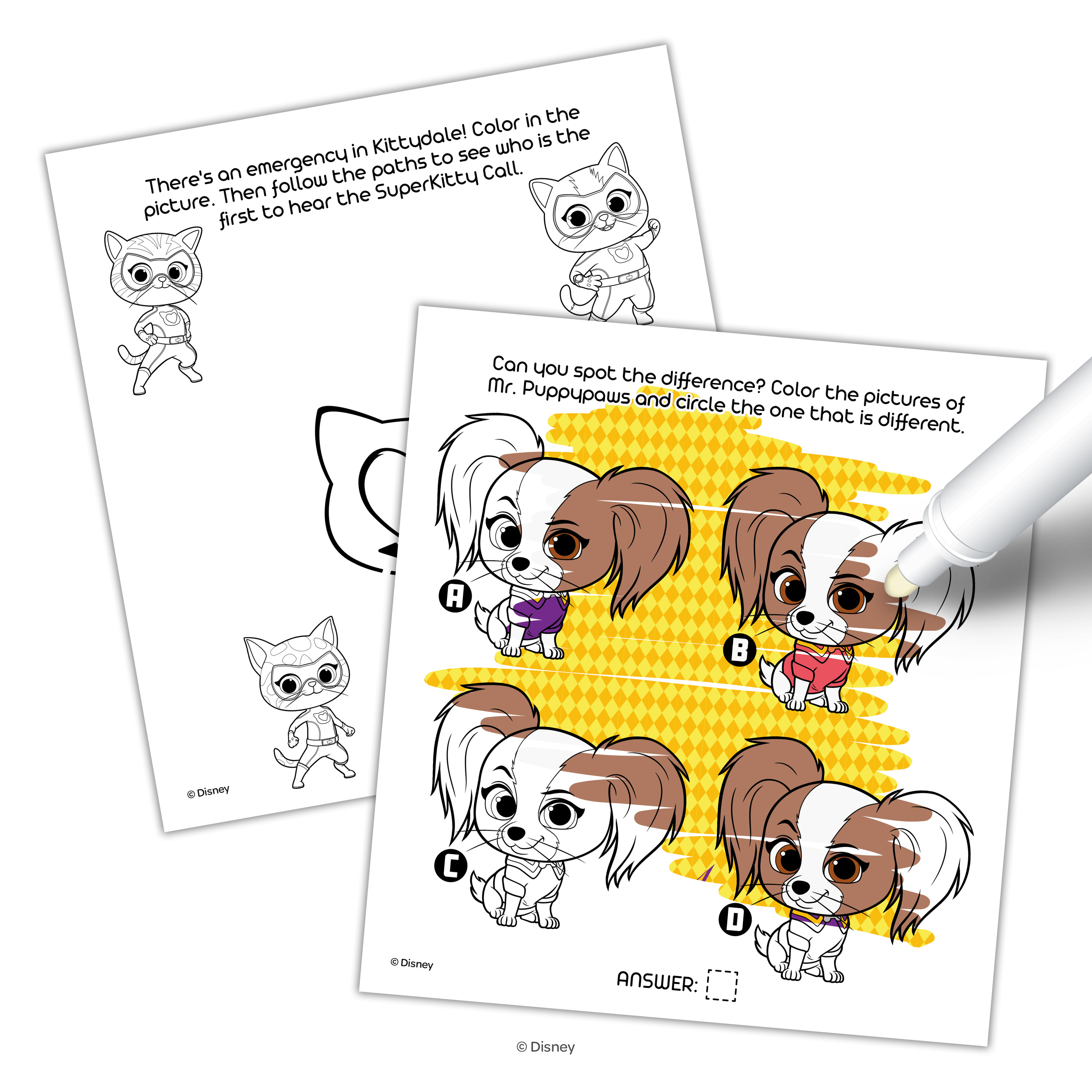 Disney Jr Super Kitties 16-Page Imagine Ink Coloring and Activity Book with Mess-Free Marker, by Bendon
