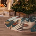 thumbnail image 5 of Daiia Floral Head Dreamscape Drawing Merry Christmas Tree Skirt , Xmas Large Lace-up Tree Skirt, Santa Snowflakes Rustic Home Decorations New Year Party Farmhouse Decor-36", 5 of 6