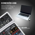 thumbnail image 4 of BOMGE 04D portable bluetooth 4 Channel DJ audio sound mixer mixing console with usb interface , 48V Phantom Power input, 16 Echo effects for recording, live streaming, singing (Black), 4 of 5