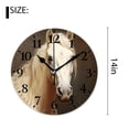 thumbnail image 2 of 14 Inch Wall Clock Battery Operated Silent Clock Decorative for Office, Kitchen, Outdoor, Living Room，Retro Vintage Horse Portrait Old Painting Style Design, 2 of 4