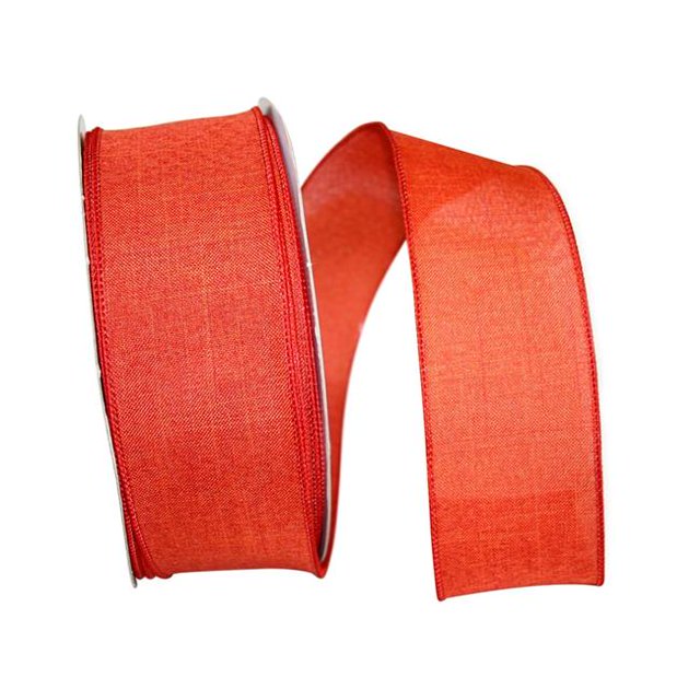 Reliant Ribbon 92573W-049-40K Everyday Linen Value Wired Edge Ribbon - Rust - 2.5 in. x 50 yards