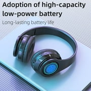 Kids Bluetooth Headphones, Wireless & Wired, Built-In Mic, SD Music Player, Over-Ear Design,Black