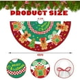 thumbnail image 3 of Christmas Tree Skirt Decorations 48inch Cute Xmas Mouse Gingerbread Tree Skirt Red and Green Gingerbread Style Christmas Tree Decor for New Year Winter Holiday Party Supplies, 3 of 6