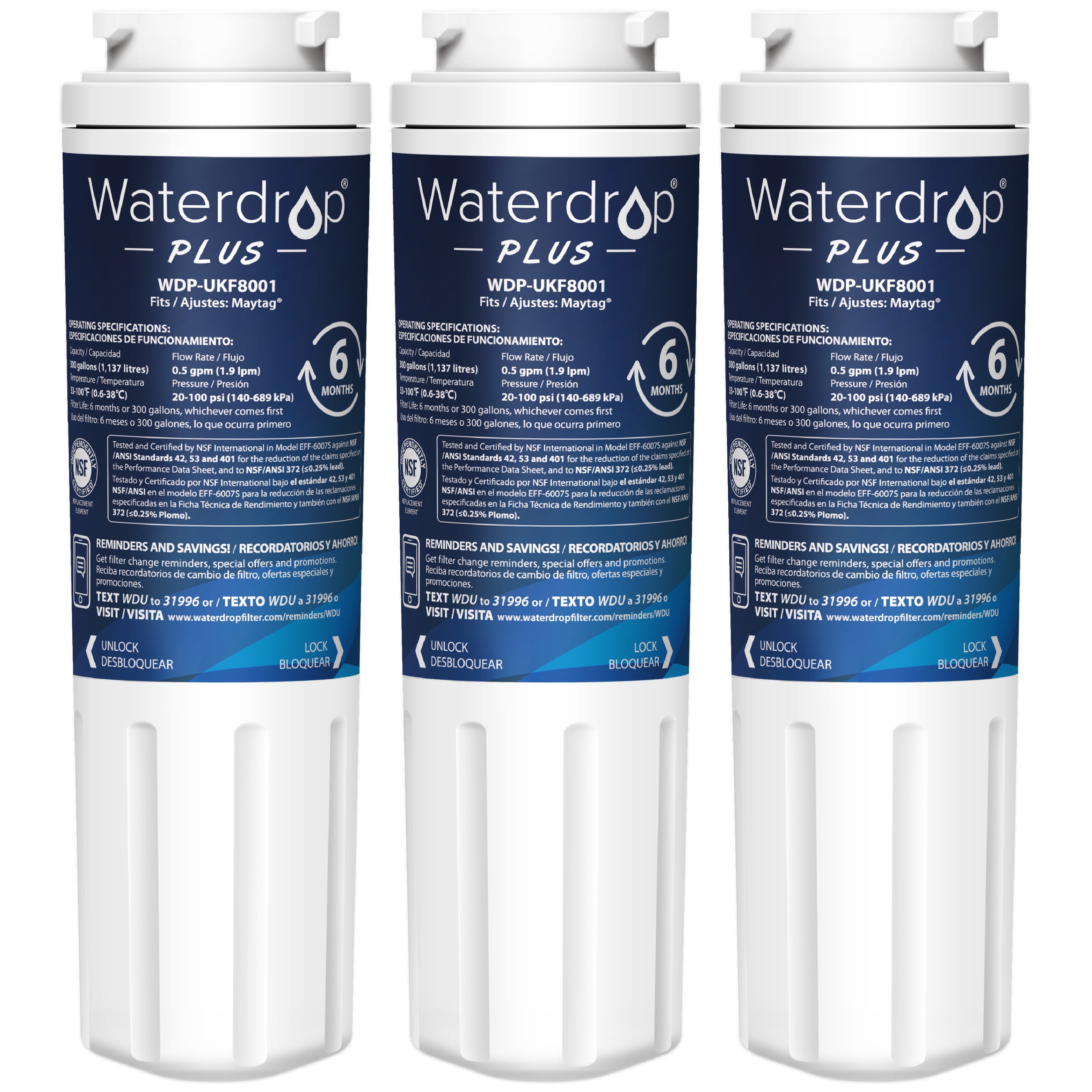 Waterdrop 4396395 Refrigerator Water Filter, NSF 401&53&42 Certified