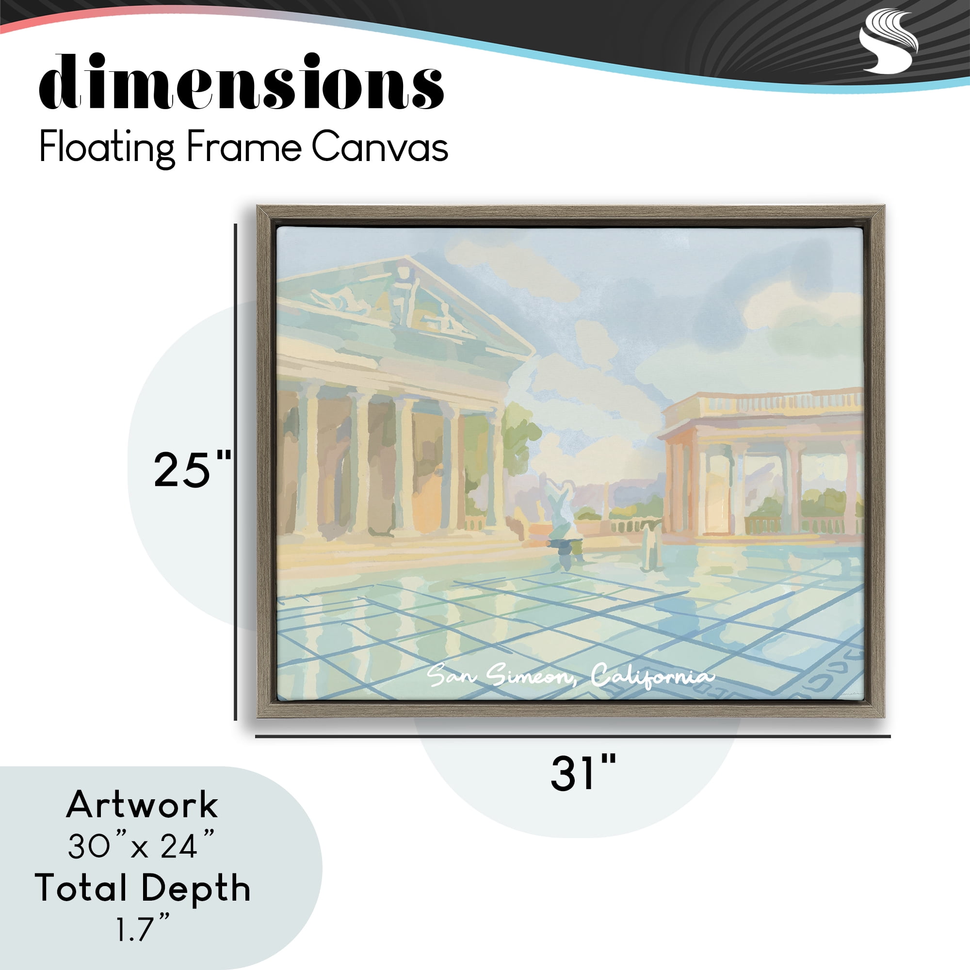 Stupell Industries San Simeon California Brown Framed Floater Canvas Wall Art, design by Amelia Noyes
